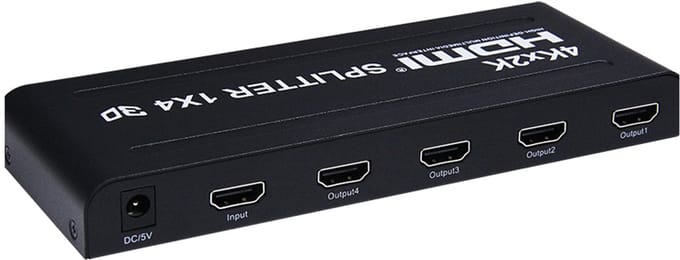 1x4 HDMI splitter naar 4 schermen 4K