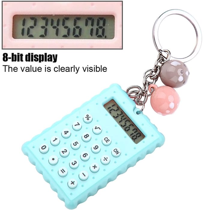 Sleutelhanger Rekenmachine in Mode Koekjesstijl met 8-cijferige Display