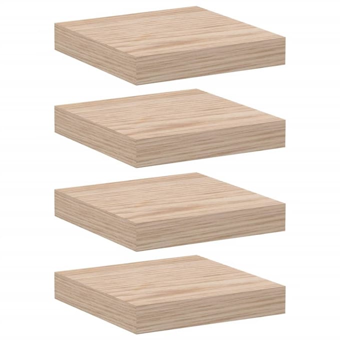 vidaXL - Wandschappen - 4 - st - 23x23,5x4 - cm - bewerkt - hout