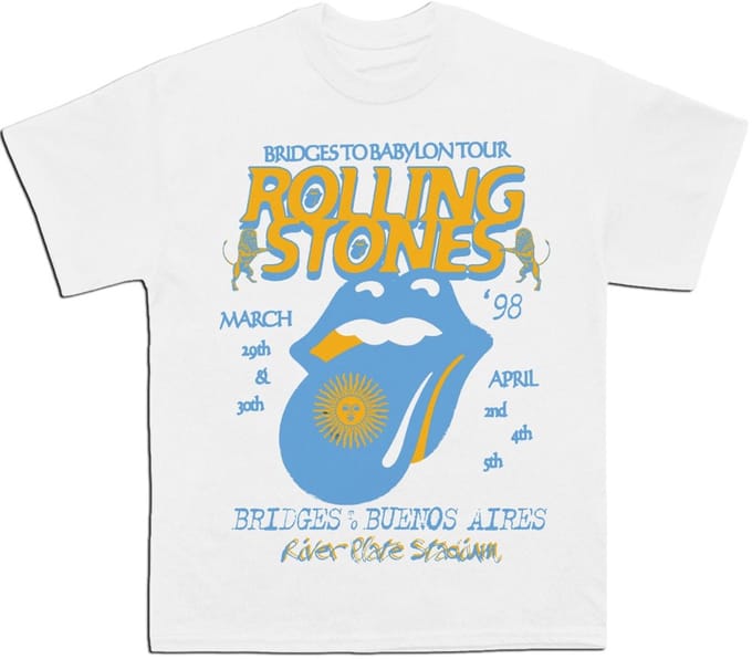 The Rolling Stones - River Plate Stadium Heren Tshirt - L - Wit