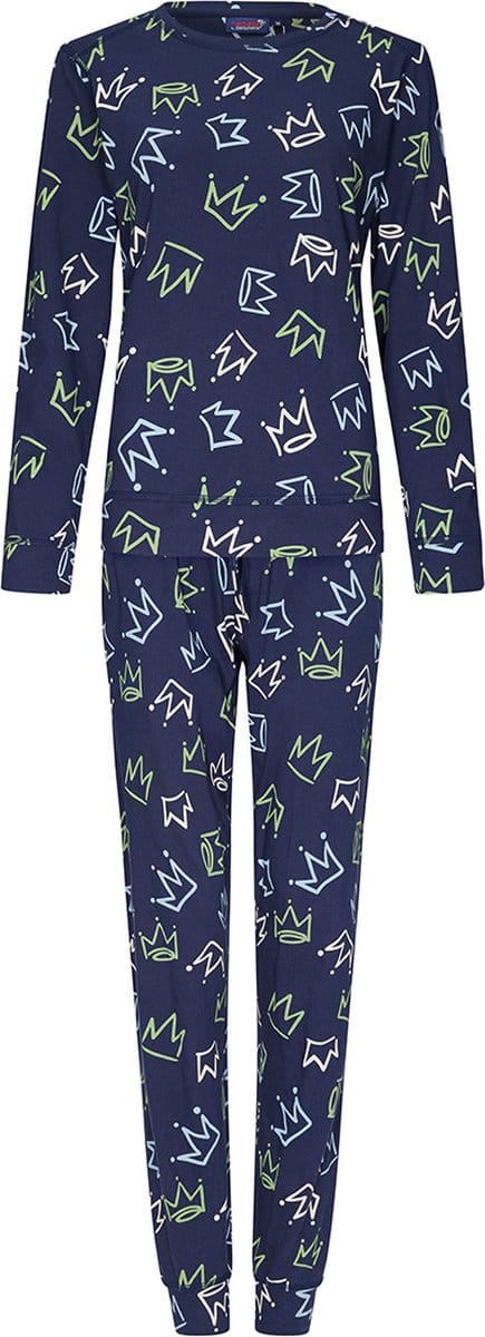 Blauwe pyjama organisch katoen Pippa - Blauw - Maat - 48