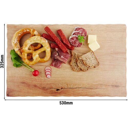 GGM Gastro (6 Stück) GN-Tablett 1/1 - OAK LIGHT - Melamin - Höhe: 15mm - Braun