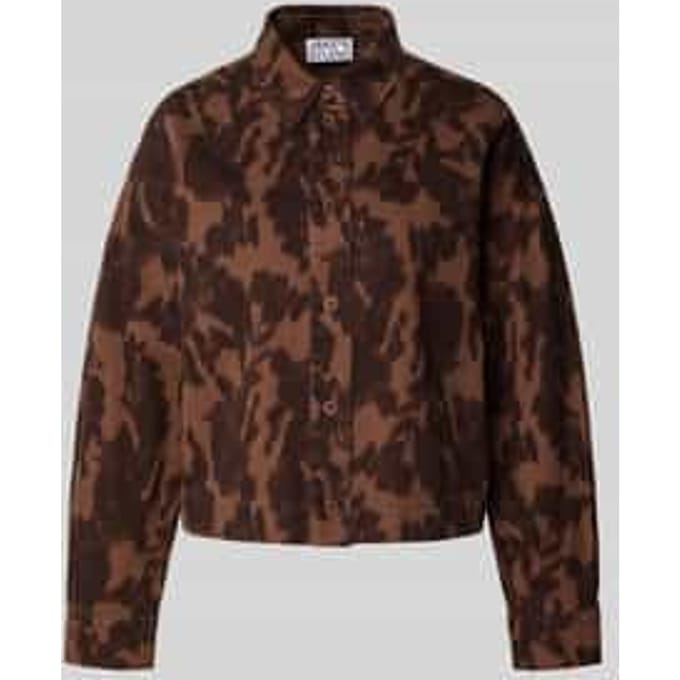 Twill overhemdjack met knoopsluiting en Kentkraag