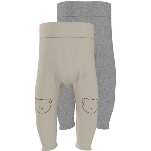 LUPILU Set van 2 baby joggingbroeken (beige/grijs, 62-68)