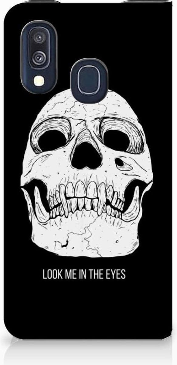 Mobiel BookCase Samsung Galaxy A40 Skull Eyes