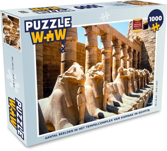 Puzzel Aantal beelden in het tempelcomplex van Karnak in Egypte - Legpuzzel - Puzzel 1000 stukjes volwassenen