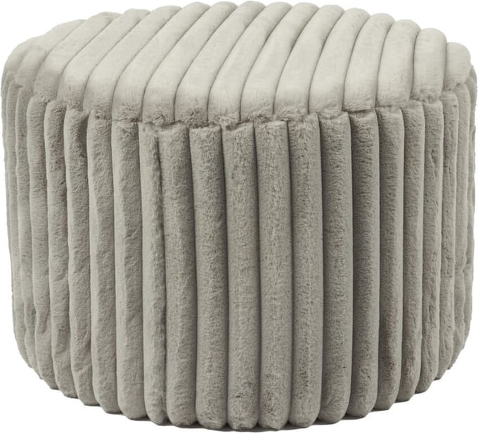 Poef Indy Lichtgrijs - Polyester - Breedte 55 cm - Diepte 55 cm - Hoogte 38 cm