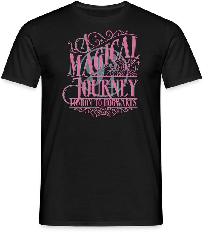 Harry Potter Perron 9 ¾ Ontwerp In Roze & Blauw T-Shirt Heren