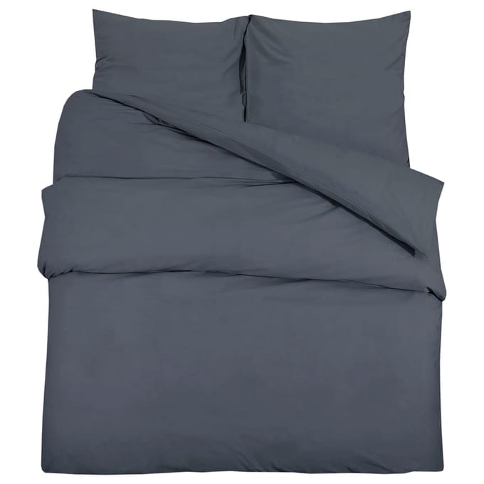 vidaXL - Dekbedovertrekset - lichtgewicht - 140x200 - cm - microvezel - antraciet
