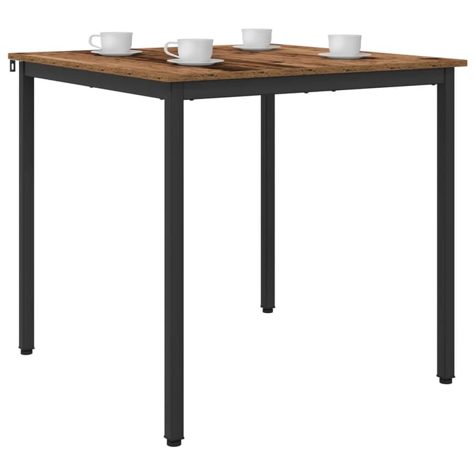 vidaXL - Eettafels - 80 - x - 80 - x - 75 - cm - Bewerkt - hout - Eikenhout - Vierkant