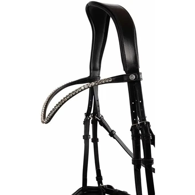 Montar Frontriem Fair Black Grey - Cob | Zwart | Frontriemen paard