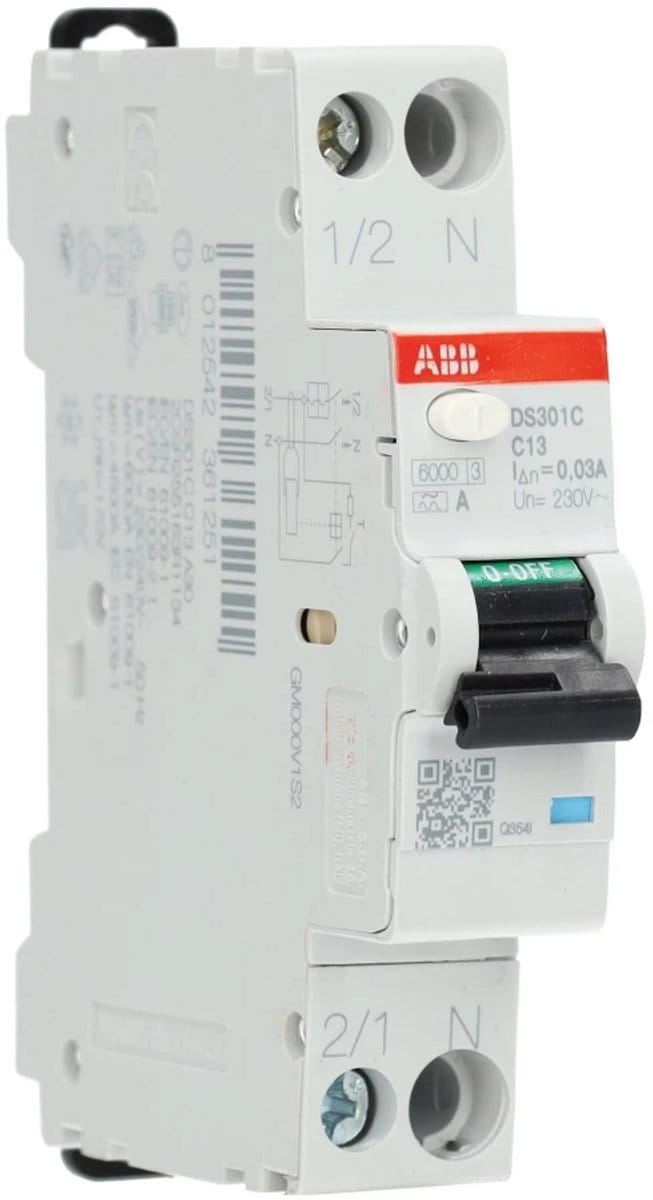 ABB Componenten aardlekautomaat C13 1P+N 30mA Type A (2CSR255163R1134)