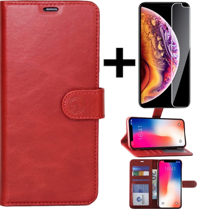 Leren Book Case Geschikt voor Apple iPhone 5/5S + gratis protector Rood