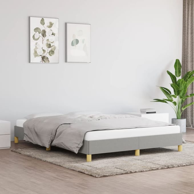 vidaXL - Bedframe - zonder - matras - stof - lichtgrijs - 140x200 - cm