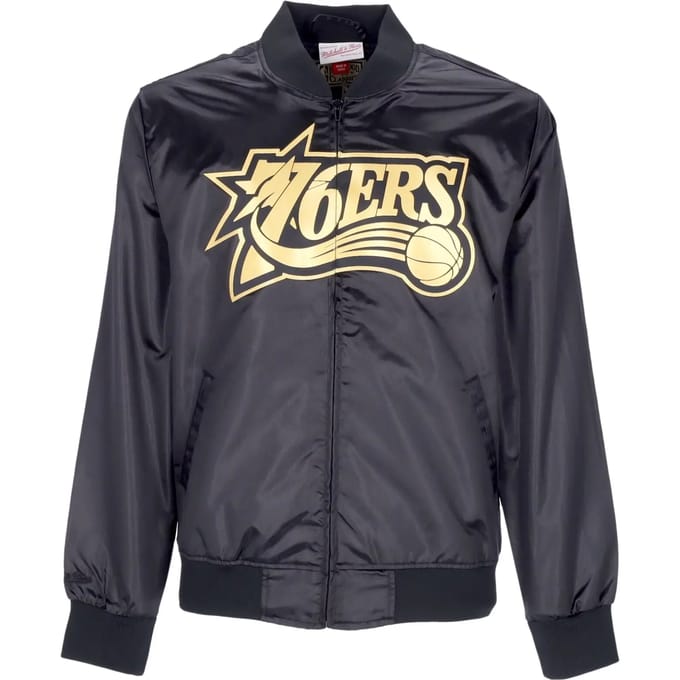 NBA Big Face 4.0 satijnen herenjas Hardwood Classics Phi76e zwart/originele teamkleuren