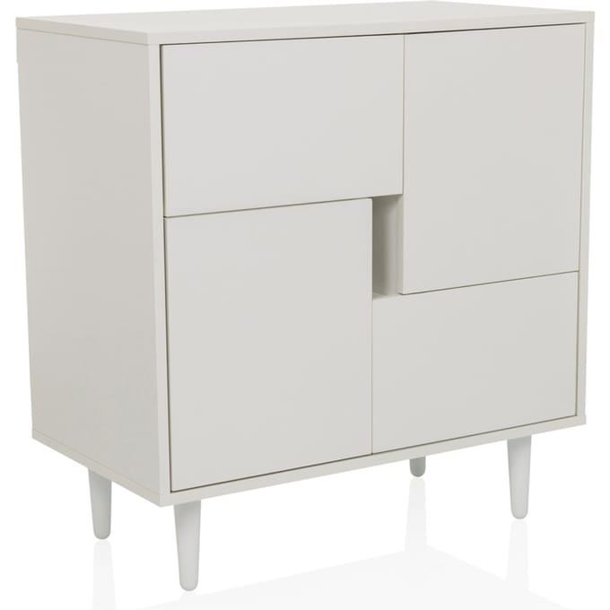 Dressoir/ladekast LYKKJA 76x39,5x76 cm 2 lades 2 deuren wit hjh LIVING