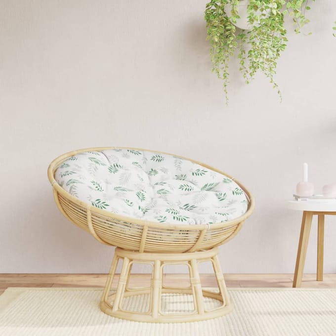 vidaXL Zitkussen rond bladpatroon Ø 100x11 cm oxford stof
