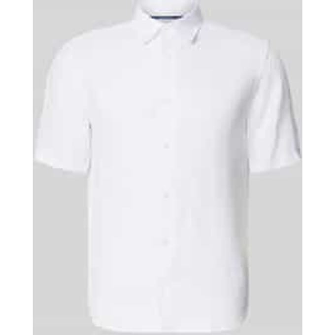 OLYMP Casual regular fit overhemd - korte mouw - structuur - wit