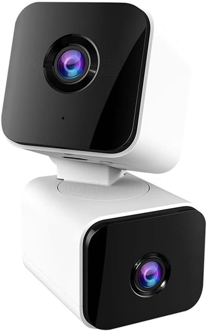 Slimme Camera - Beveiligingscamera Wifi - Thuis Bewaken - Dubbele Lens Dual Screen - 4 MP - Wit
