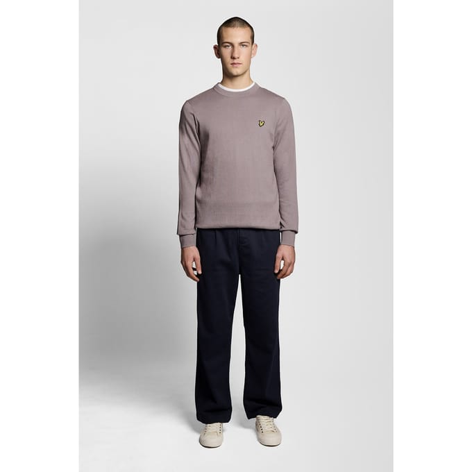 Lyle & Scott Cotton Merino Crew Neck Jumper Gull Grey Größe: XL | Pullover Outlet | Herren | Grau