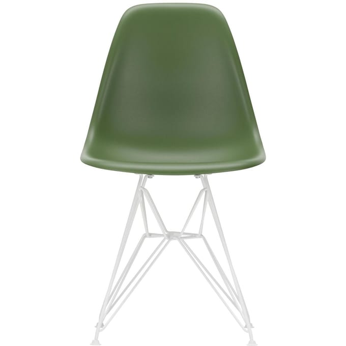 Vitra DSR Eames Plastic Side Chair - forest RE - wit - forest RE