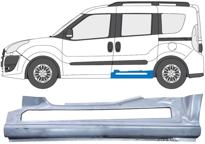 Reparatie dorpel voor Opel Combo D 2011-2018 / Links