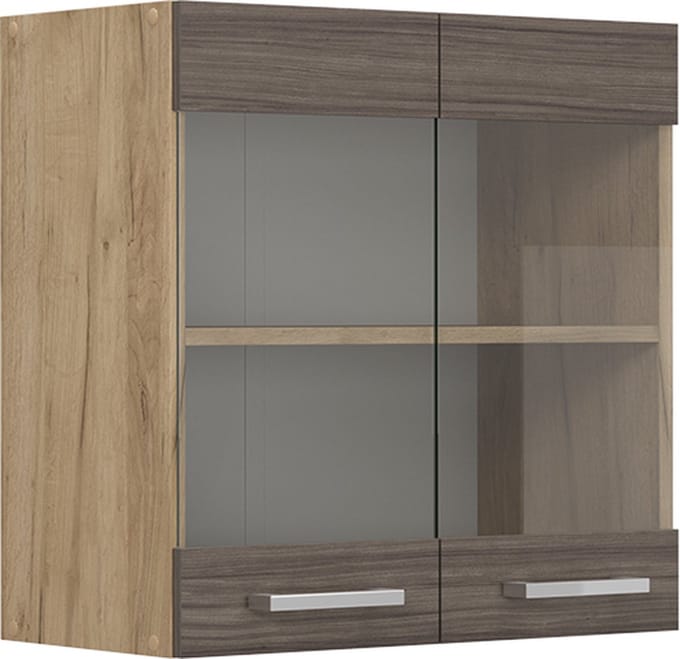 Vicco R-Line Glazen keukenkast – 60 cm Edel grijs