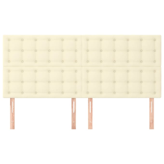 vidaXL - Hoofdbord - crème - 200x5x118/128 - cm - kunstleer