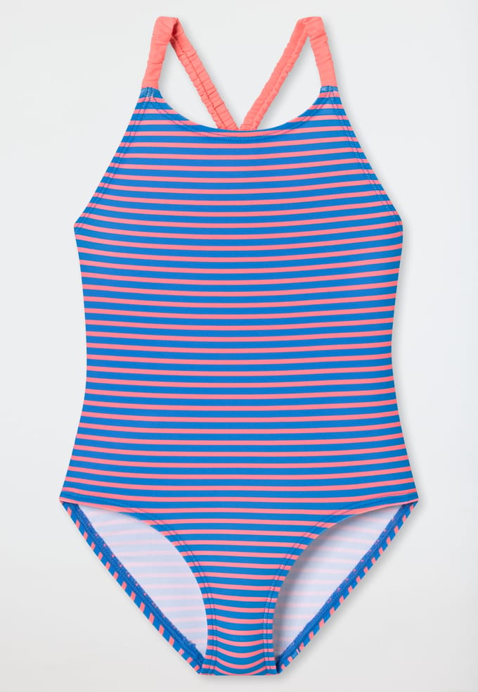 Badpak gebreide stof LSF40+ strepen aqarium - Aqua 92