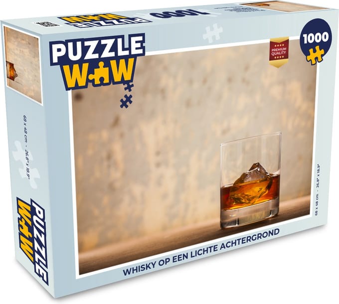 Puzzel Whisky op een lichte achtergrond - Legpuzzel - Puzzel 1000 stukjes volwassenen