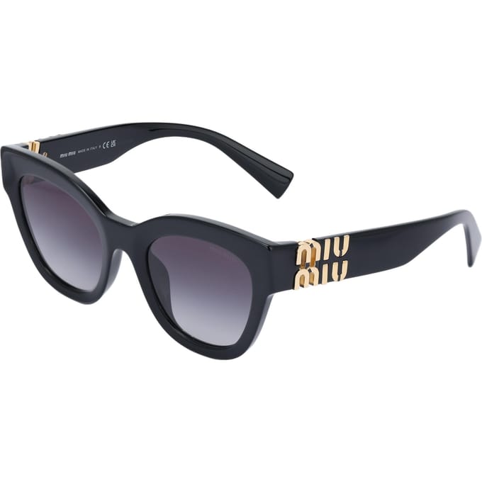 Miu Miu Logo Design Cat Eye Zonnebril Dames zonnebril Zwart SMU01YF-1AB5D1 Default Packaging,51