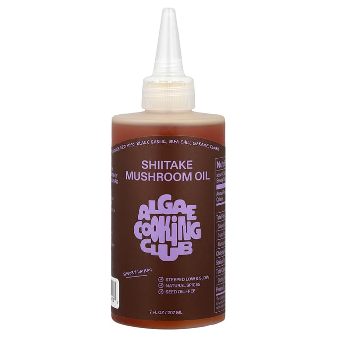 Algen Kookclub, Shiitake Paddenstoelolie, 207 ml (7 fl oz) white