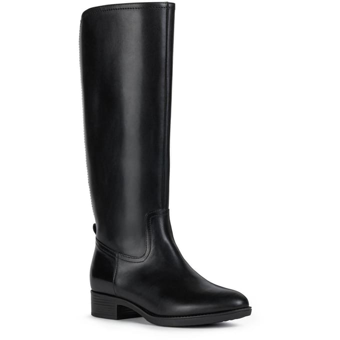 Geox D Felicity Leren Dames Zwarte Laarzen