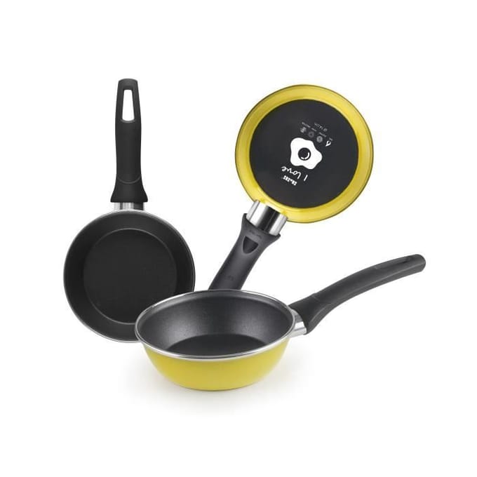 Poêle - IBILI - 14 cm - Acier émaillé vitrifié - Antiadhésif - Compatible induction jaune