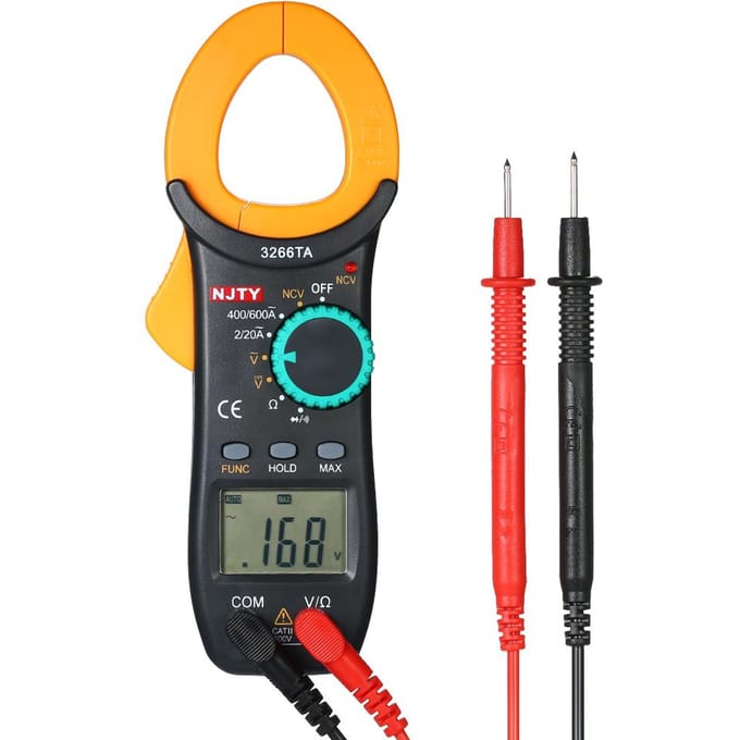 NJTY Digitale Stroomtang 2000 Telt Auto Range Multimeter met NCV Test AC/DC Spanning Wisselstroom