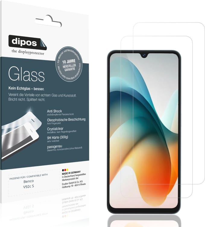 dipos – 2x Pantserfolie geschikt voor Benco V92c S | 9H Screenprotector