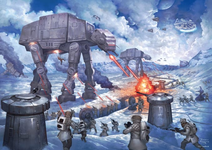 Schmidt Star Wars puzzel Battle of Hoth 1000 stukjes karton.