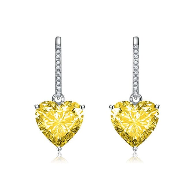 POMOiii Luxe Damesmode 10*10mm Hartvormige Oorbellen Bruiloft Verloving Feest Cadeau