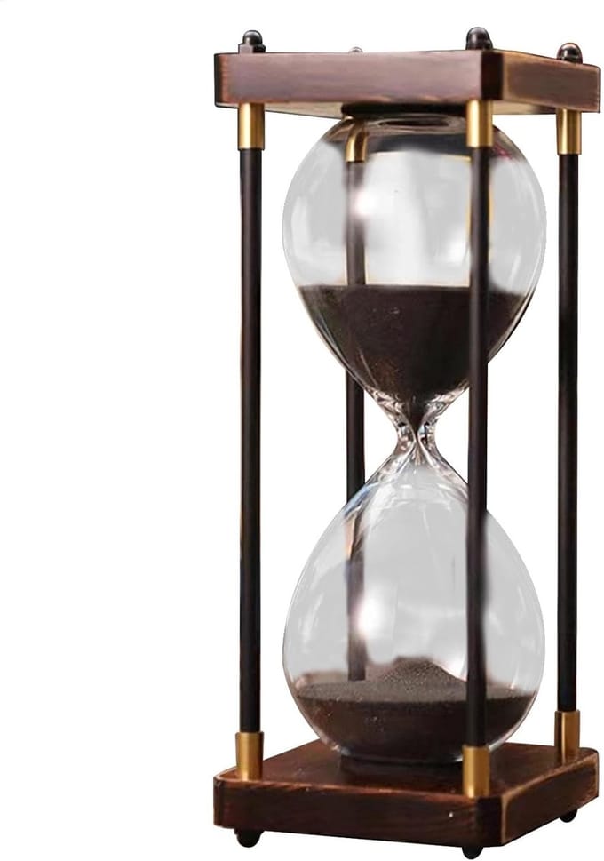 Zandloper Tijdmeter - Decoratief Zandglas - Functioneel Tijdbeheer - Elegant Ontwerp - 218 cm Hoog - Zwart