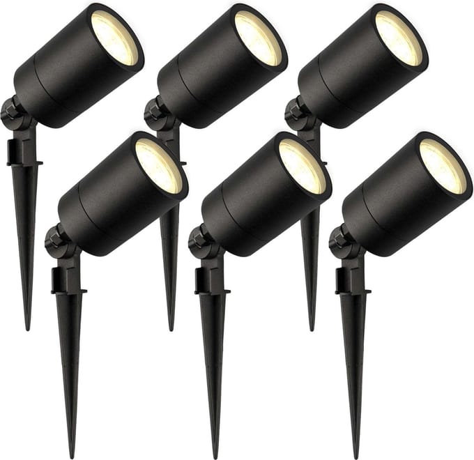 Ledvion - 6X LED Prikspots - 2700K - Zwart - 5W - IP65