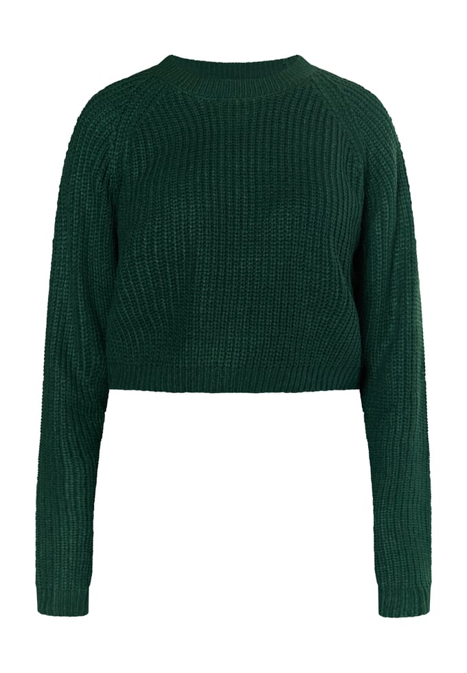 Mymo Gebreide cropped trui Dames donkergroen