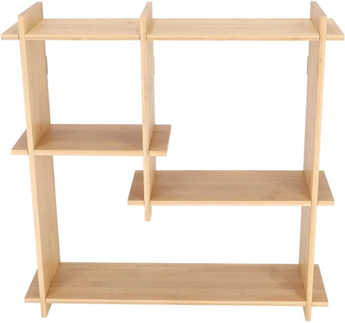 Vierkante Indoor Wandetagère Large – Bamboe – 55 x 15,2 x 55 cm