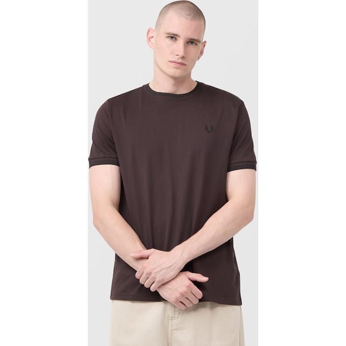 T-shirt met dubbel contrasterend biesje Fred Perry