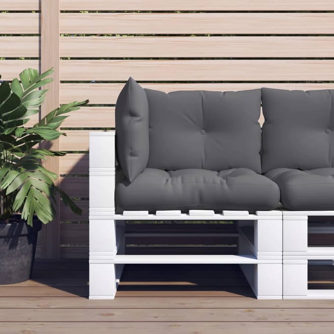 vidaXL - Palletkussens - 3 - st - stof - antracietkleurig