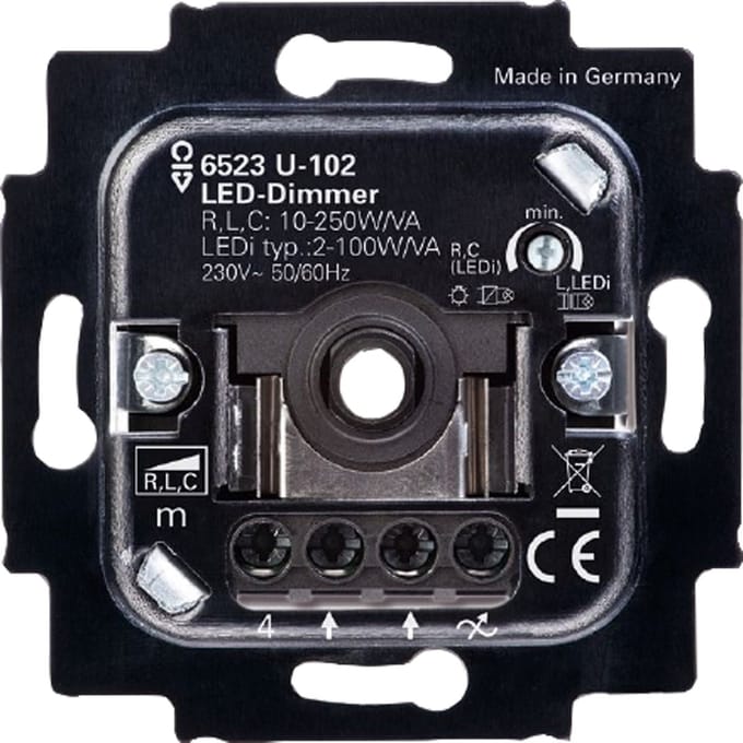 ABB Busch-Jaeger 6523U-102-500 LED Dimmer - 230V - fase aansnijding - 2W-100W