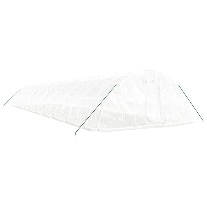 vidaXL - Tuinkas - met - stalen - frame - 100 - m² - 20x5x2,3 - m - wit
