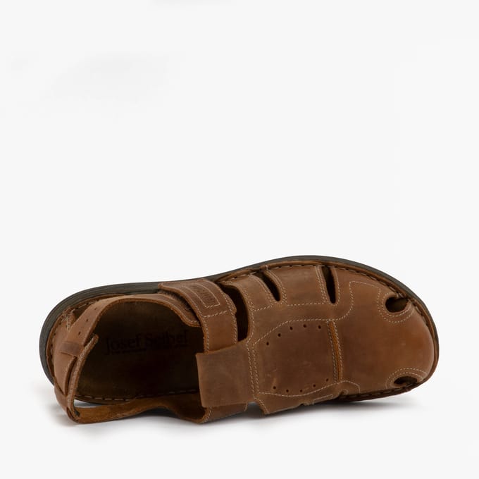 MAVERICK 01 Heren Leren Sandalen Kastanjebruin
