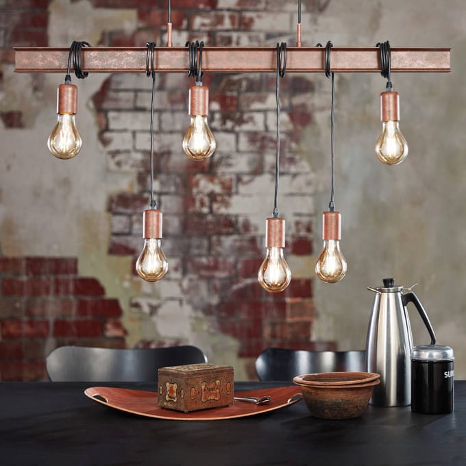 EGLO Townshend 4 Hanglamp - E27 - 100,5 cm - Antiek-Bruin