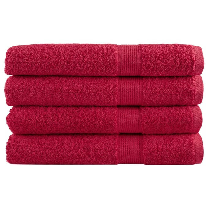 vidaXL - Saunadoeken - SOLUND - 4 - st - 600 - g/m² - 80x200 - cm - rood