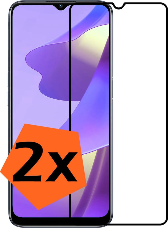 Screenprotector - 2 Stuks - Geschikt voor OPPO A16 - Full Cover - Gehard Glas - Beschermglas - Tempered Glass - Screen Protector